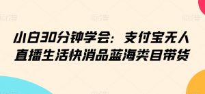 小白30分钟学会:支付宝无人直播生活快消品蓝海类目带货【揭秘】-52资源库