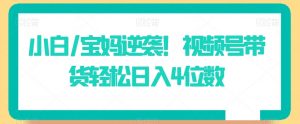 小白/宝妈逆袭!视频号带货轻松日入4位数【揭秘】-52资源库