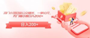 冷门小项目做公交赚米,一单10元,无门槛0撸日入200+【揭秘】-52资源库