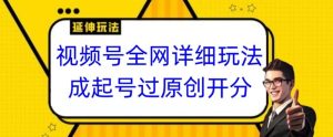 视频号全网最详细玩法,起号过原创开分成,单号日入300+【揭秘】-52资源库