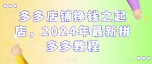 多多店铺挣钱之起店,2024年最新拼多多教程-52资源库