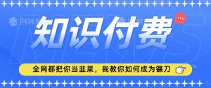 2024最新知识付费项目,小白也能轻松入局,全网都在教你做项目,我教你做镰刀【揭秘】-52资源库