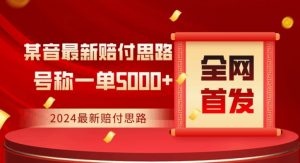 全网首发,2024最新抖音赔付项目,号称一单5000+保姆级拆解【仅揭秘】-52资源库