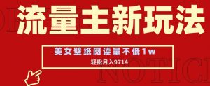 流量主新玩法,美女壁纸和头像,阅读量不低于1w,月入9741【揭秘】-52资源库