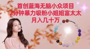 首创蓝海无脑小众项目,2分钟暴力吸粉小姐姐富太太,月入几十万【揭秘】-52资源库