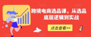 跨境电商选品课,从选品到底层逻辑到实战-52资源库