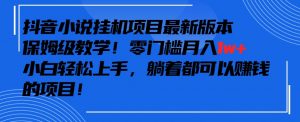 抖音最新小说挂机项目,保姆级教学,零成本月入1w+,小白轻松上手【揭秘】-52资源库