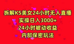 利用快手24小时无人美女直播,实操日入3000,24小时被动收益,内部保密玩法【揭秘】-52资源库