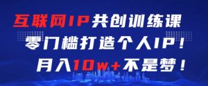 互联网IP共创训练课,零门槛零基础打造个人IP,月入10w+不是梦【揭秘】-52资源库