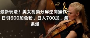 最新玩法!美女视频分屏逆向操作~日引600加色粉,日入700加,条条爆【揭秘】-52资源库