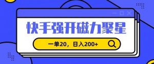 信息差赚钱项目,快手强开磁力聚星,一单20,日入200+【揭秘】-52资源库