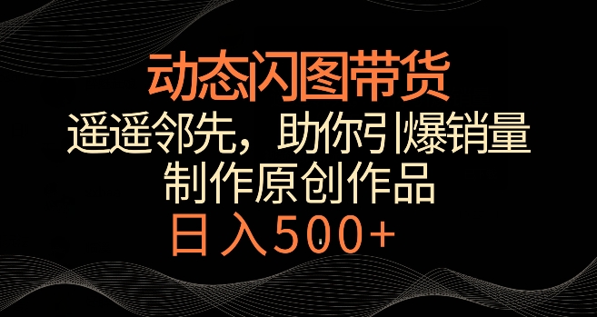 动态闪图带货，遥遥领先，冷门玩法，助你轻松引爆销量，日赚500+【揭秘】-52资源库