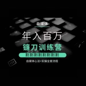 自媒体年入百万镰刀训练营,割割割割割割割割,自媒体心法+实操全套流程-52资源库