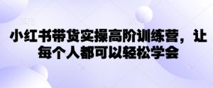 小红书带货实操高阶训练营,让每个人都可以轻松学会-52资源库